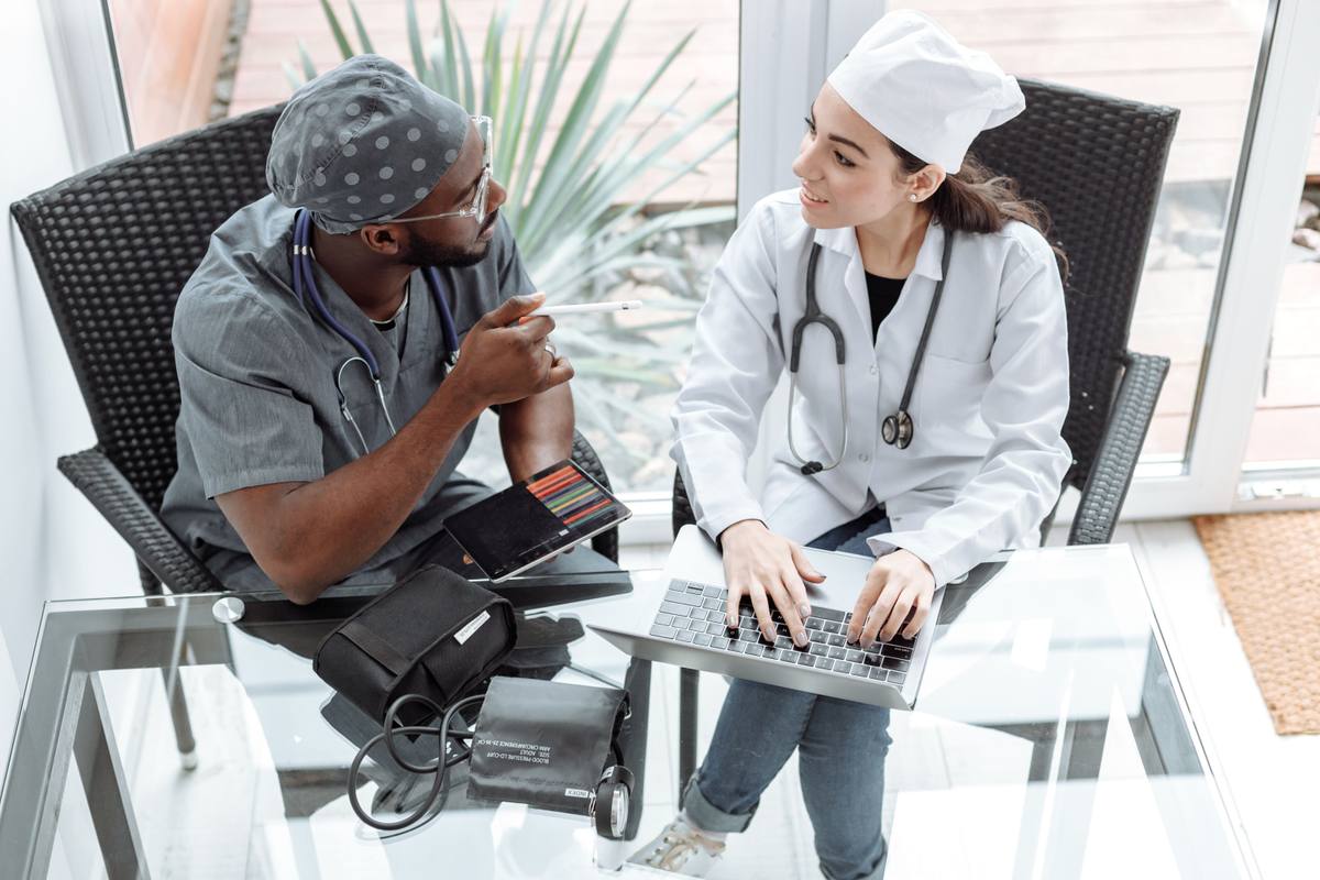 Two doctors talking