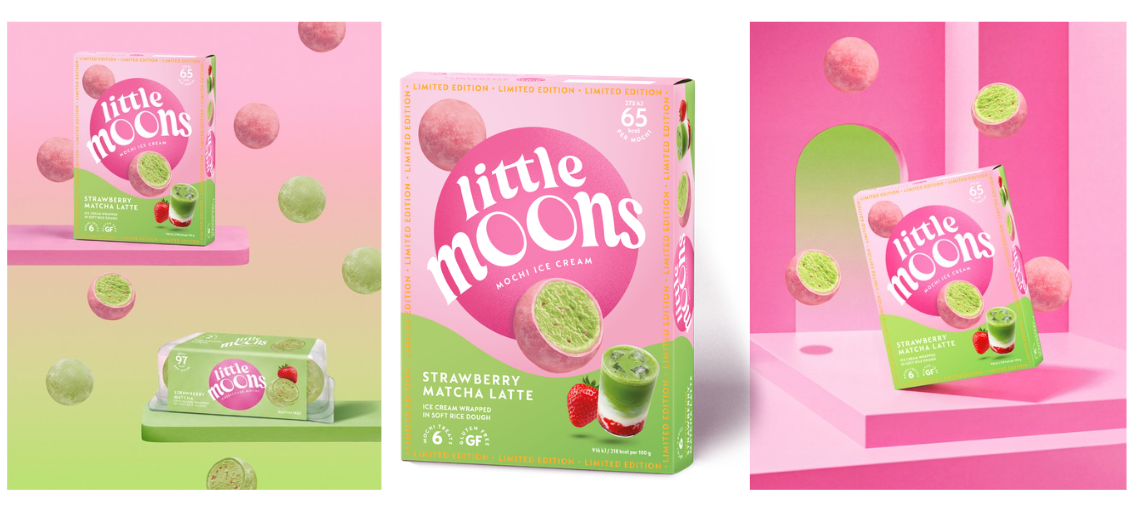 Little Moons Strawberry Matcha Latte Flavour boxes