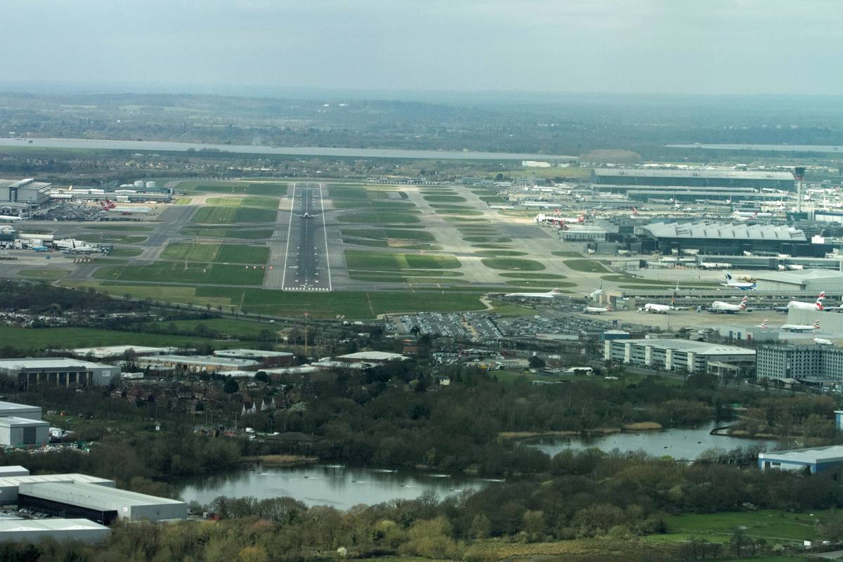 An image showing the runway of Heathrow airport.