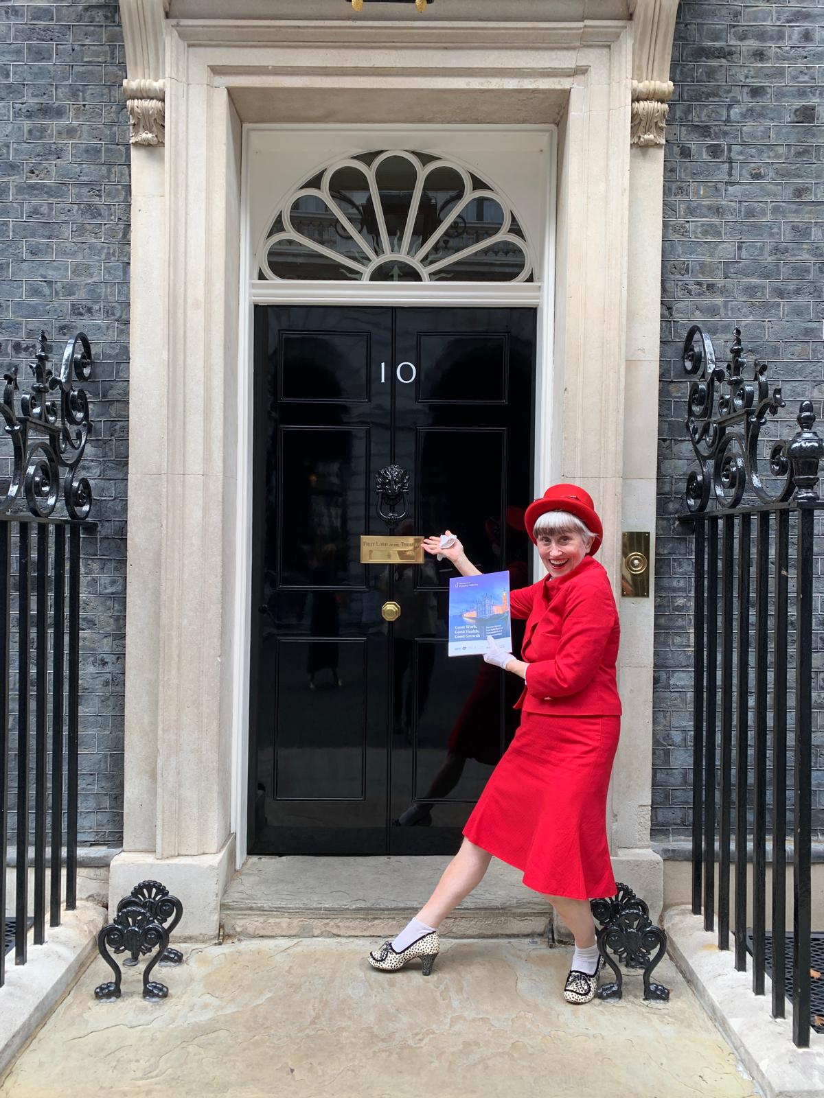 Maria Paviour delivers workplace wellbeing guidelines to No.10 Downing Street