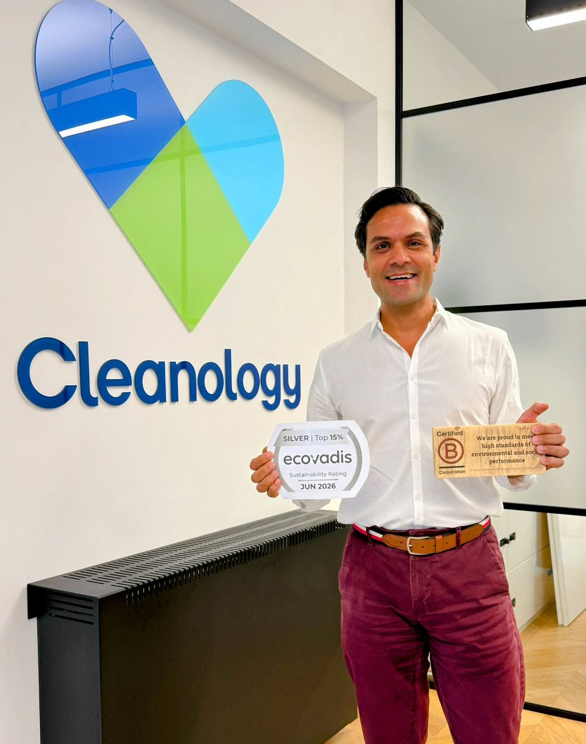 London firm Cleanology celebrates becoming B Corp and gaining EcoVadis silver medal