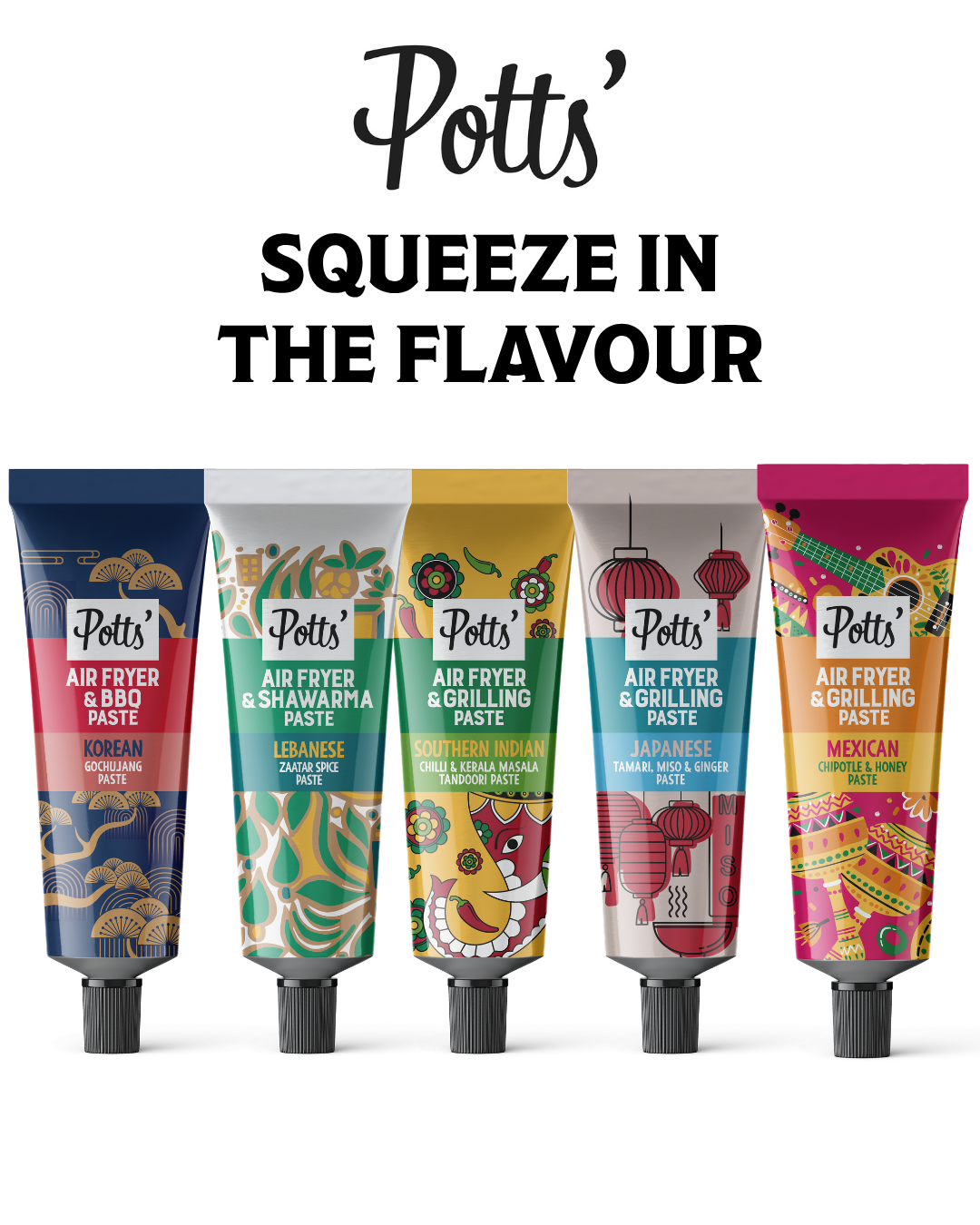 Potts' Sets Pace When it Comes To Launching a 5-strong Portfolio of Air Fryer Pastes